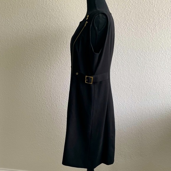 Calvin Klein Black Midi Dress with Gold Accents - Picture 2 of 15